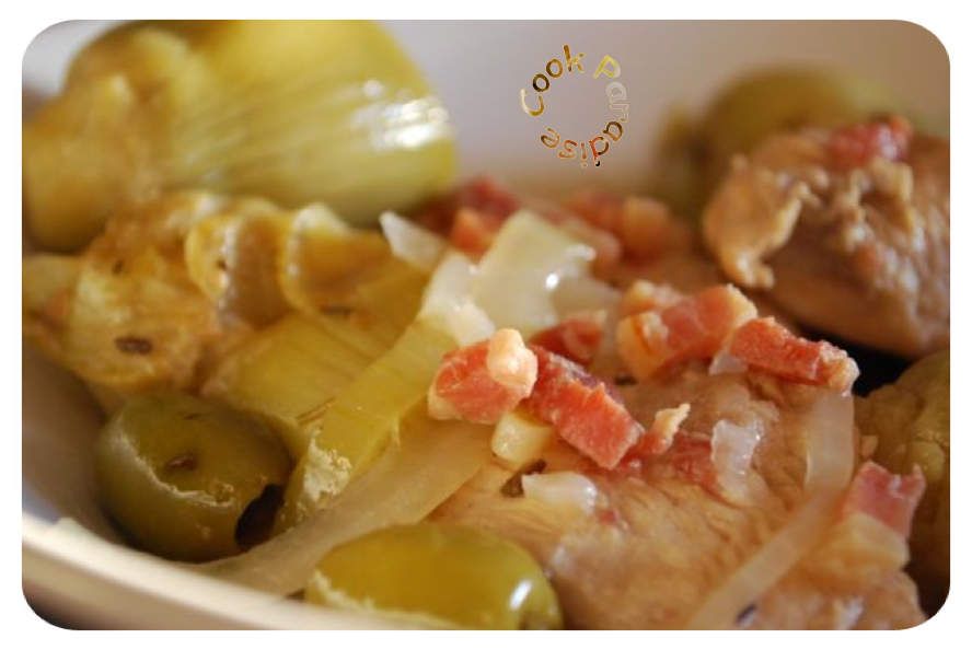 Blancs de poulet aux coeur d'artichauts et aux olives COOK PARADISE