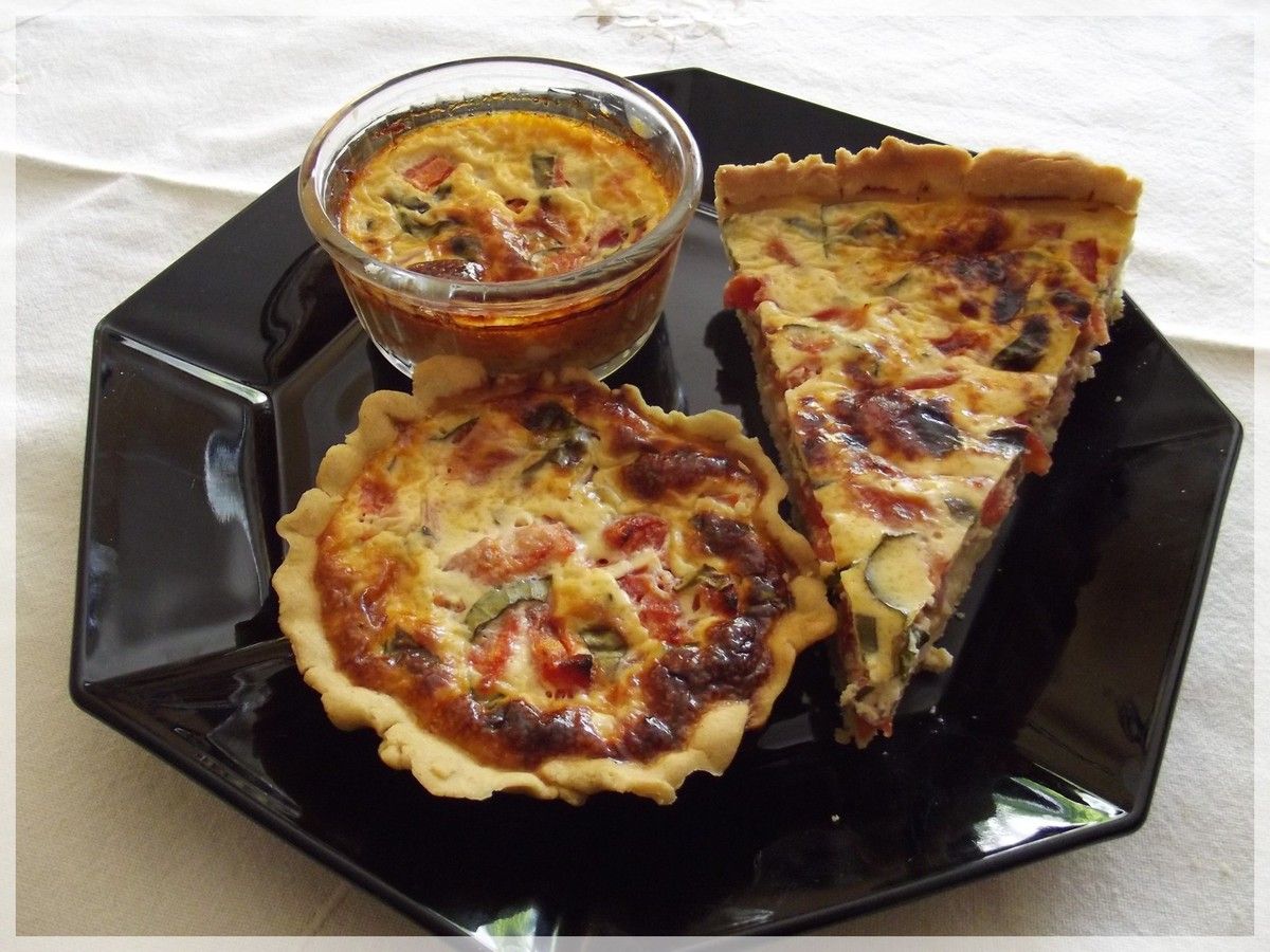 Quiche lardons / tomates / basilic (sans gluten ni lactose) sans