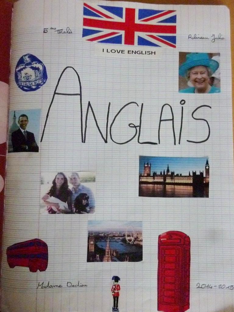 Premières pages du cahier d'anglais - Hello Lardy