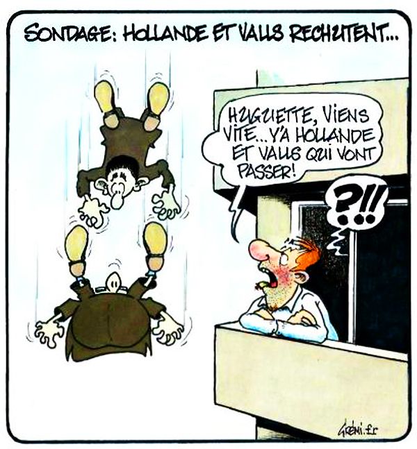 DESSIN de GREMI : Chute de Hollande et Valls !