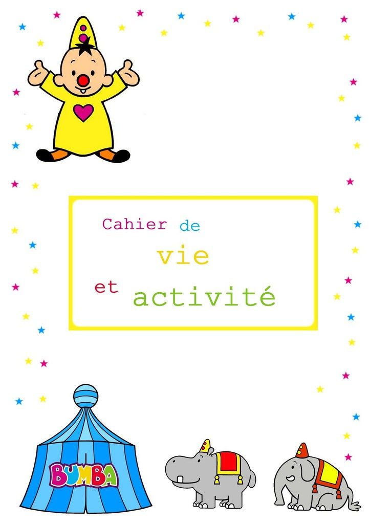 .. Couverture cahier de vie modèle Bumba ..