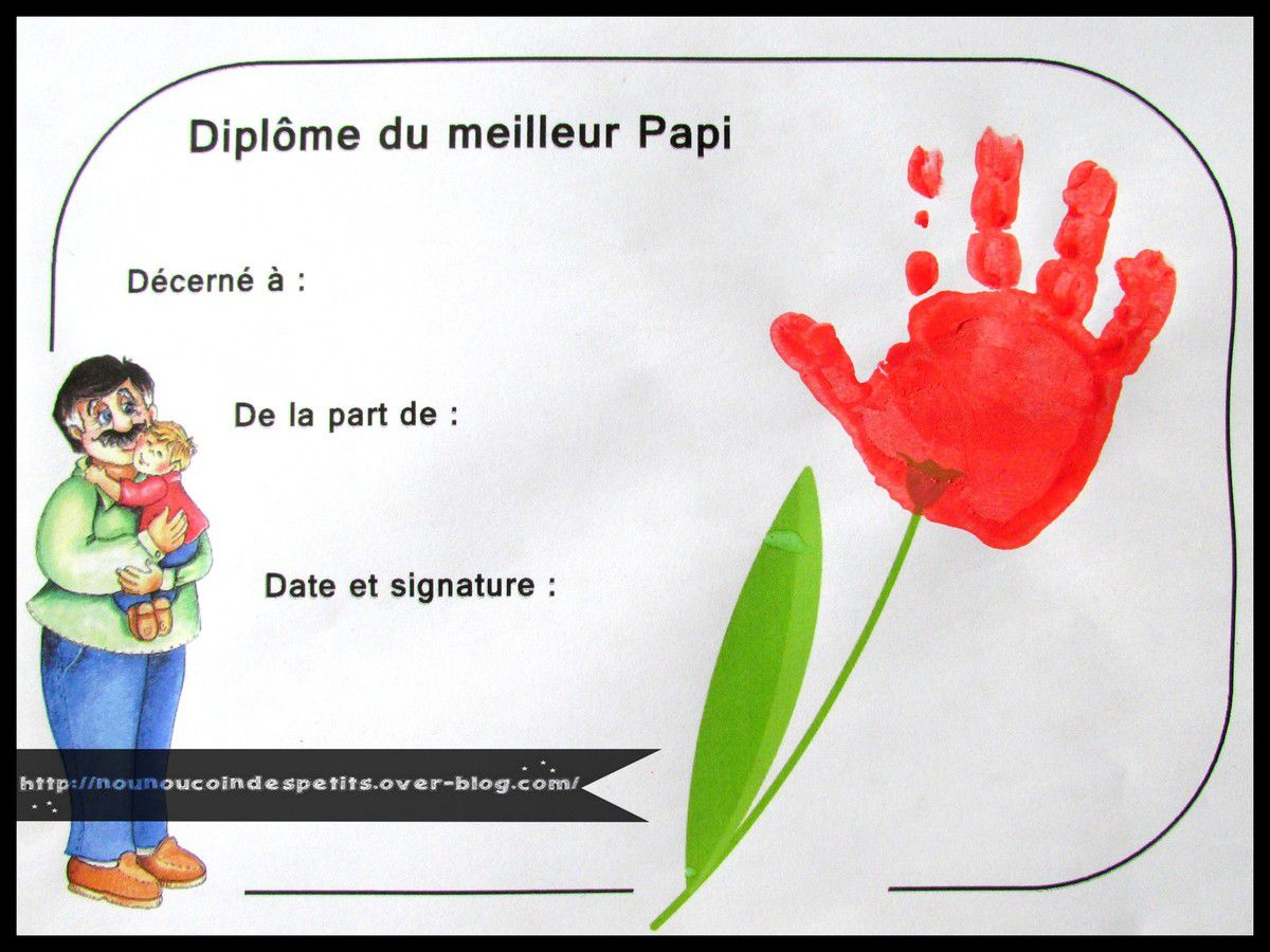 Poème et empreinte de pied pour papa