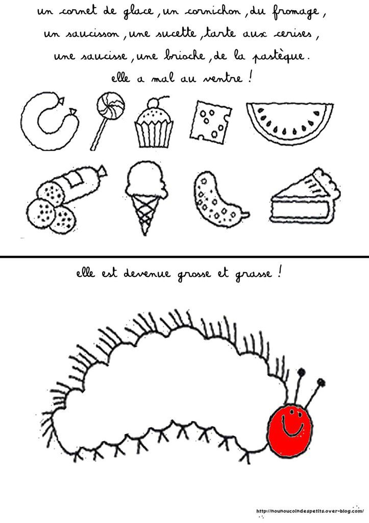 La Chenille Qui Fait Des Trous Coloriage .. Activité autour du livre " La chenille qui fait des trous " de Eric