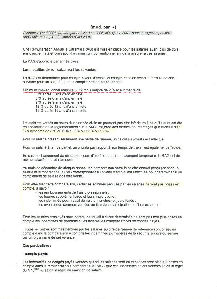 Rag Modalites Selon La Convention Collective