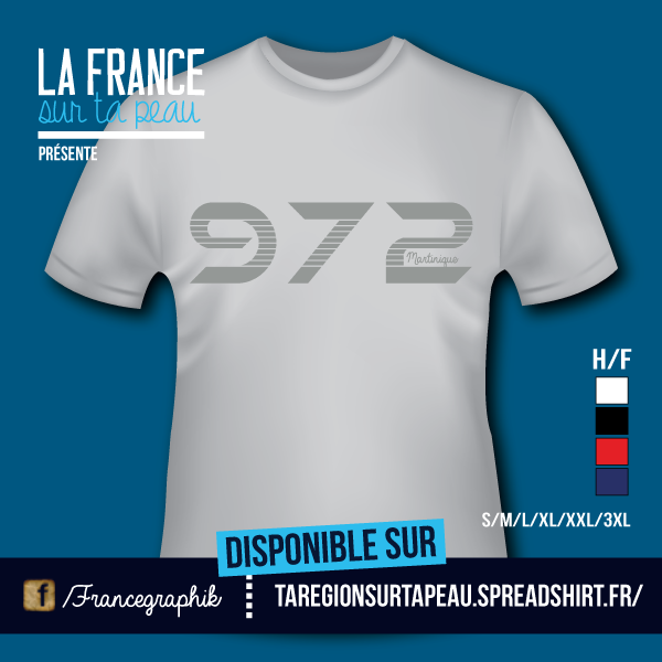 Martinique - Département 972 - disponible en T-shirt, débardeur, sweatshirt, casquette, mug, tasse, sac, bag, badge, body, etc...