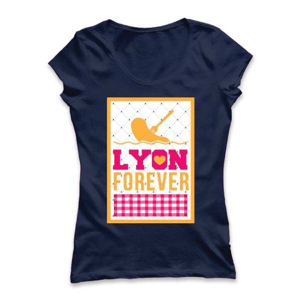 T-shirt Lyon Forever - Quenelle - disponible en T-shirt, débardeur, sweatshirt, casquette, mug, tasse, sac, bag, badge, body, etc...