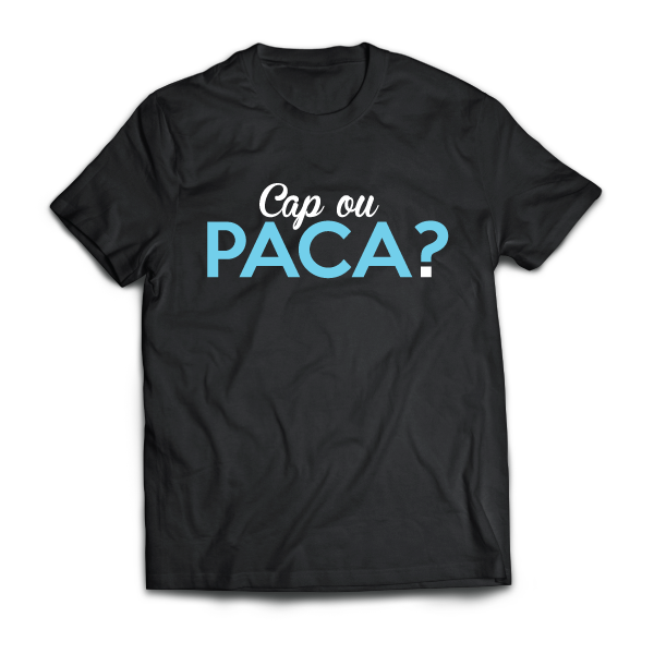 T-shirt: Cap ou PACA? - disponible en T-shirt, débardeur, sweatshirt, casquette, mug, tasse, sac, bag, badge, body, etc...