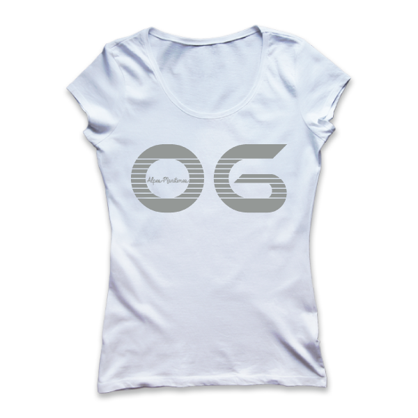T-shirt: France - Alpes-Maritimes - Département - 06 - disponible en T-shirt, débardeur, sweatshirt, casquette, mug, tasse, sac, bag, badge,