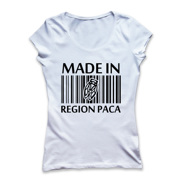 T-shirt: France - Made in PACA - disponible en T-shirt, débardeur, sweatshirt, casquette, mug, tasse, sac, bag, badge, body, etc...