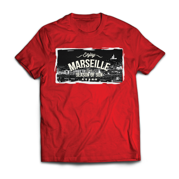 T-shirt: France - Enjoy Marseille - disponible en T-shirt, débardeur, sweatshirt, casquette, mug, tasse, sac, bag, badge, body, etc...
