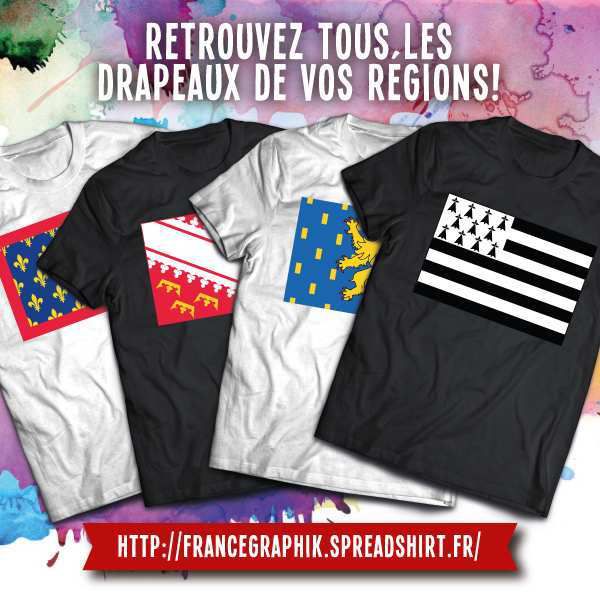 Tee shirt: Drapeaux des régions françaises - Drapeau Nord-Pas-De-Calais