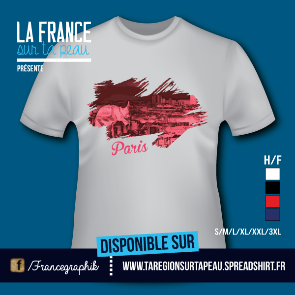 T-shirt - France - île de France 75 - Paris - Gargouille de Paris - disponible en T-shirt, débardeur, sweatshirt, casquette, mug, tasse, sac, bag, badge, body, etc...