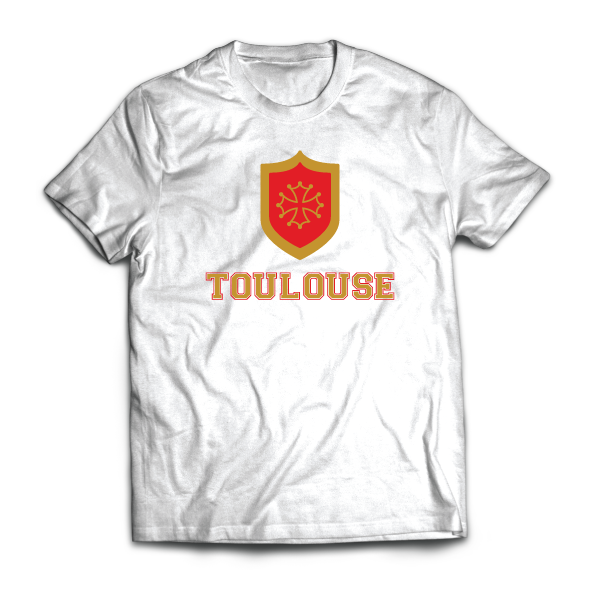 T-shirt: France - Midi-Pyrénées - Toulouse - Blason - disponible en T-shirt, débardeur, sweatshirt, casquette, mug, tasse, sac, bag, badge, body, etc...