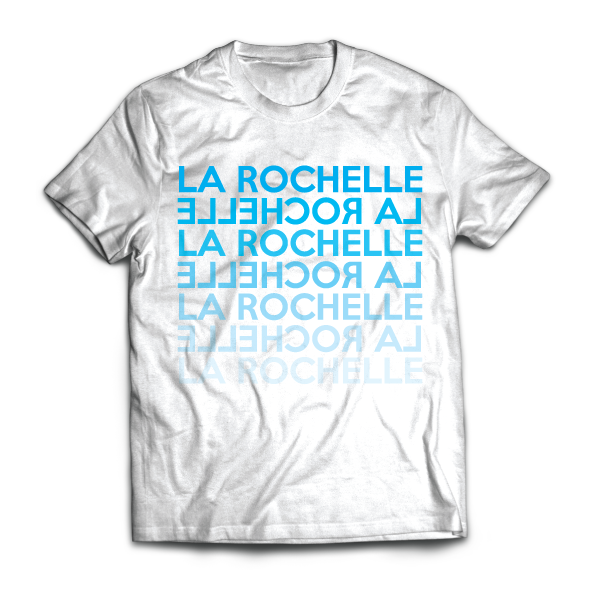 T-shirt: France - Poitou-Charentes - La Rochelle - Dégradé - disponible en T-shirt, débardeur, sweatshirt, casquette, mug, tasse, sac, bag, badge, body, etc...