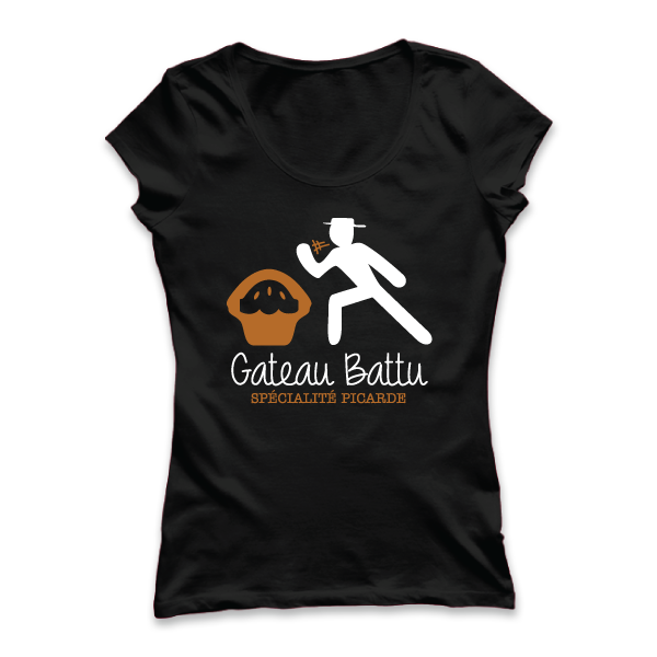 T-shirt: France - Picardie - Gateau Battu - Spécialité Picarde - disponible en T-shirt, débardeur, sweatshirt, casquette, mug, tasse, sac, bag, badge, body, etc...