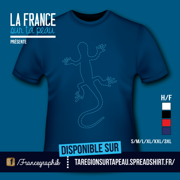 T-shirt: Réunion - Margouillat de la Réunion - disponible en T-shirt, débardeur, sweatshirt, casquette, mug, tasse, sac, bag, badge, body, etc...