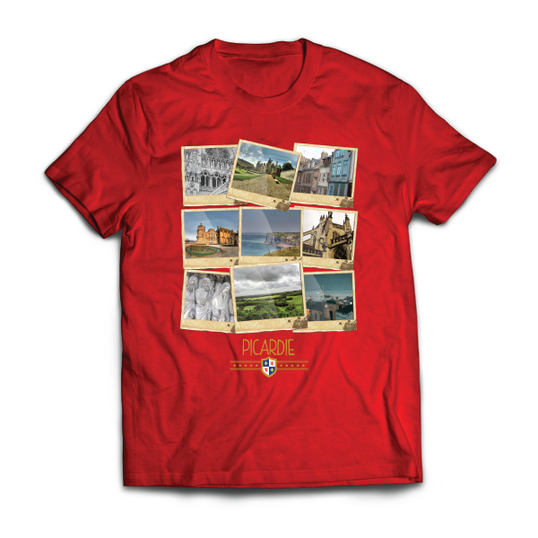 T-shirt: France - Picardie - Picardie - Polaroïds - disponible en T-shirt, débardeur, sweatshirt, casquette, mug, tasse, sac, bag, badge, body, etc...