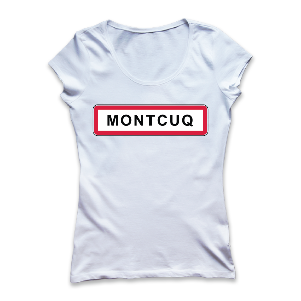 France - Montcuq - Ville - disponible en T-shirt, débardeur, sweatshirt, casquette, mug, tasse, sac, bag, badge, body, etc...