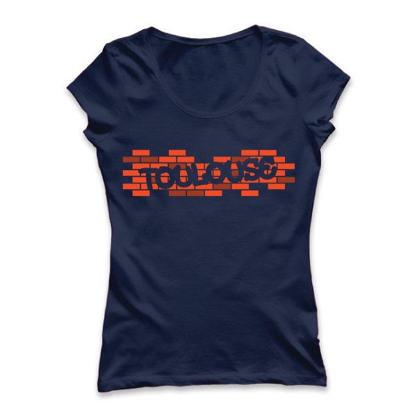 T-shirt: France - Midi-Pyrénées - Briques de Toulouse - disponible en T-shirt, débardeur, sweatshirt, casquette, mug, tasse, sac, bag, badge, body, etc...