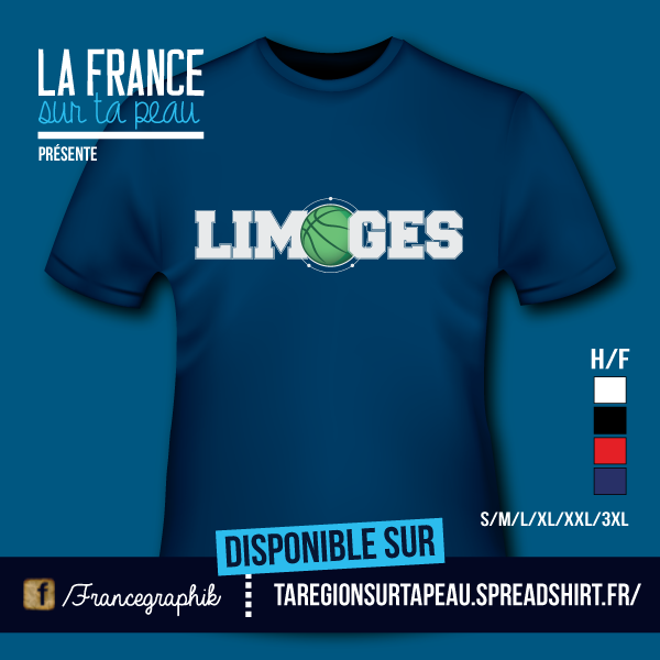 T-shirt France - Limousin - Limoges Basket