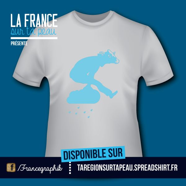 T-shirt France - Basse et Haute Normandie - Vaches Normandes.