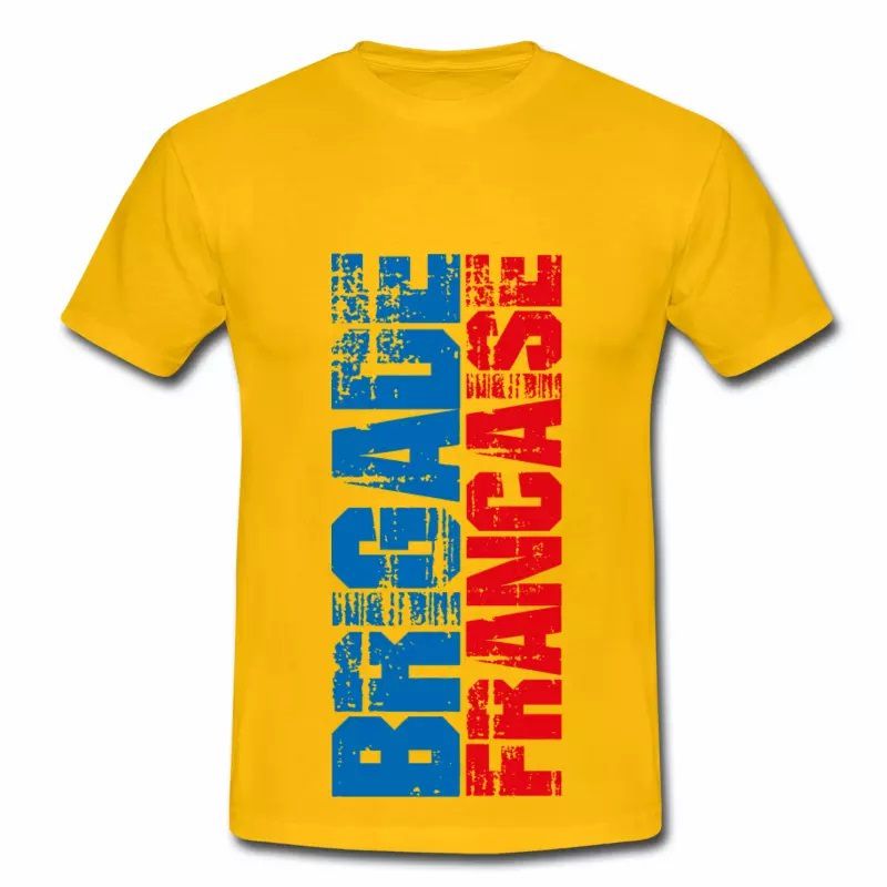 T shirt jaune pour hommes Brigade Française