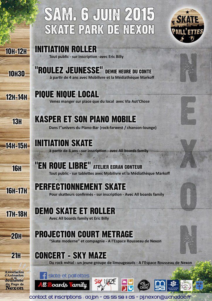 Skate &amp; paill'ettes à NEXON - SAM. 6 JUIN - Demandez le programme !