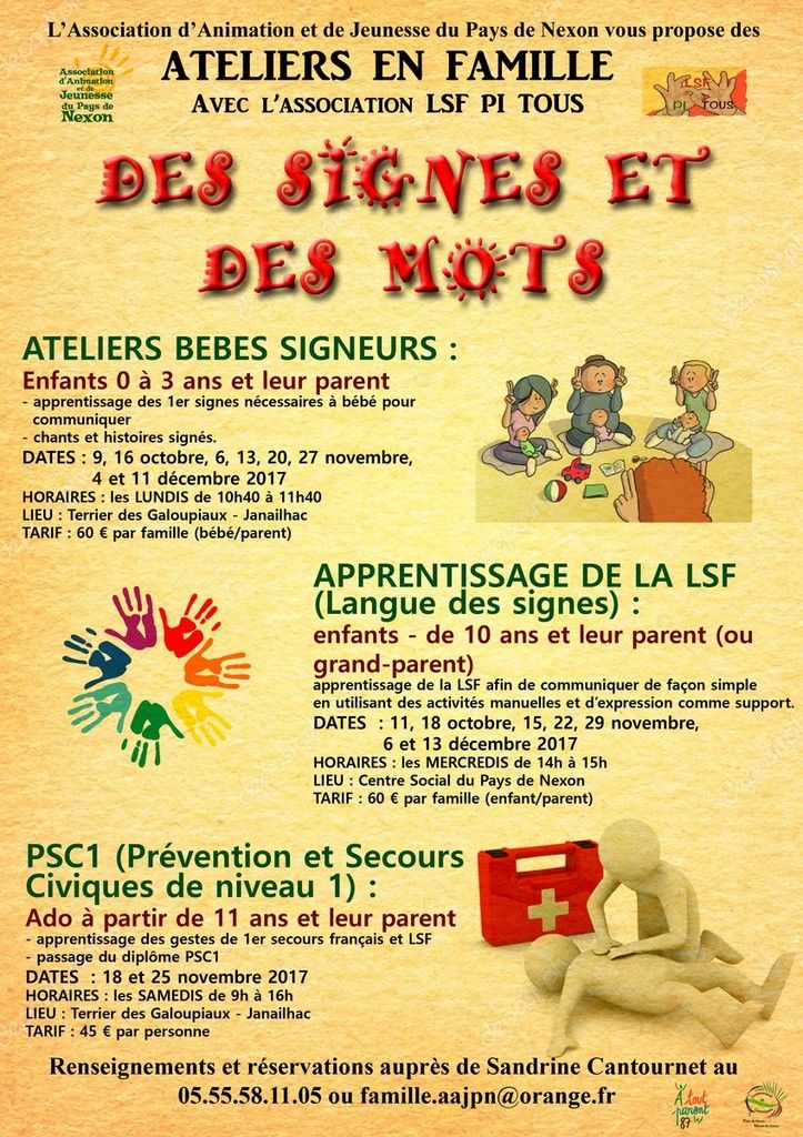 ATELIERS en FAMILLE autour de la langue des signes. - AAJPN