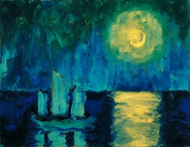 Emil Nolde, Moonlit Night, 1914 ; Edvard Munch, Winter Landscape, 1915 ; Oskar Kokoschka, London, Small Thames Landscape, 1926 © Internet