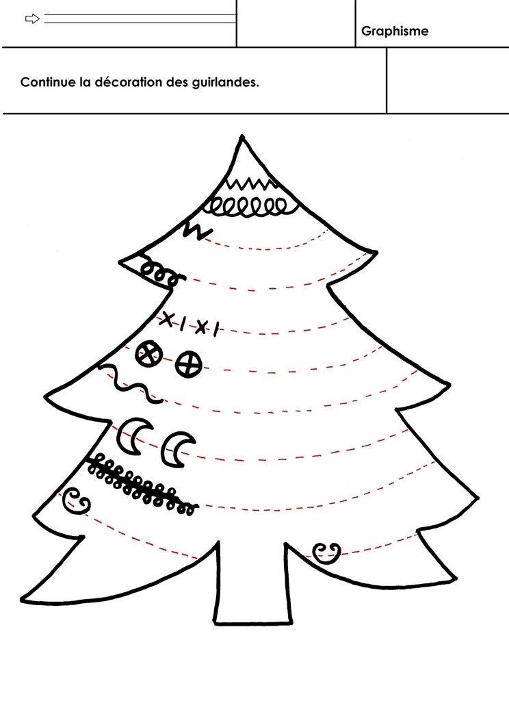 Noël, graphime - école maternelle Gellow