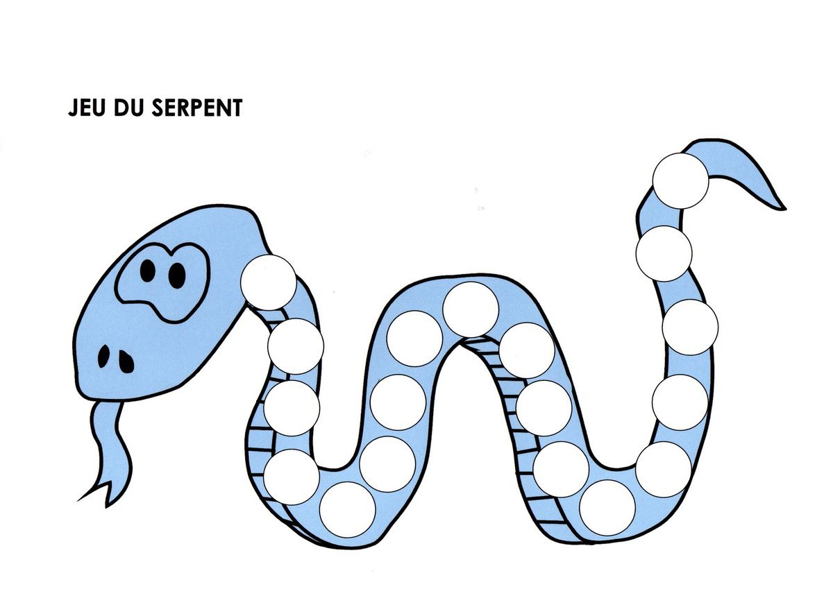 Jeu mathématique, jeu de hasard: le jeu du serpent - école maternelle Gellow