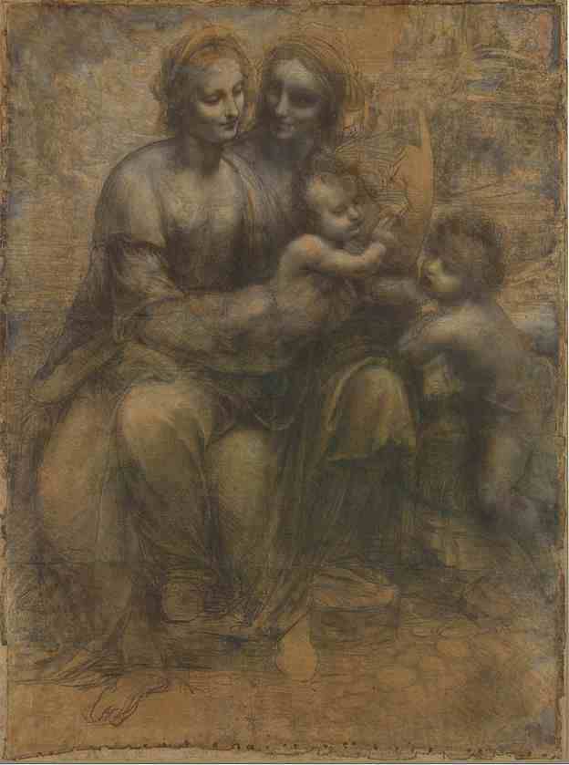 Léonard de Vinci - Vierge à l’enfant avec Saint Jean Baptiste et Sainte Anne