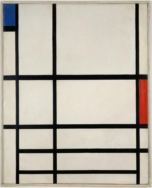 Composition en rouge ,bleu et blanc II