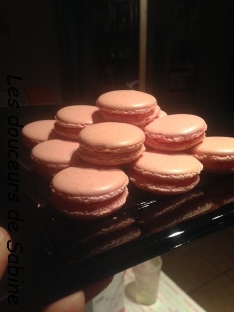 Macarons aux framboises (version ganache)