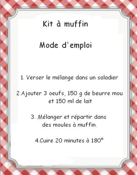 ★ cadeau gourmand n°2 : kit à muffin ★
