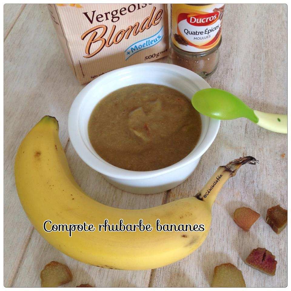 Compote rhubarbe bananes 
