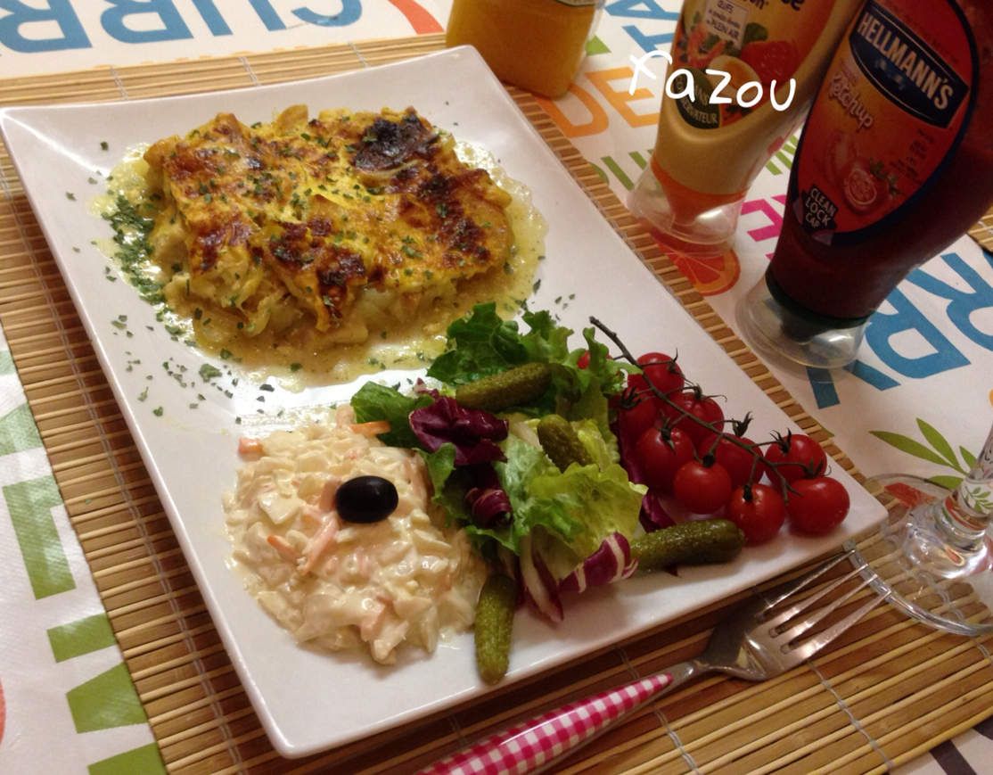 Gratin de pomme de terre et poulet Les délices de Fazou