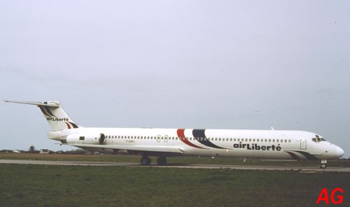 Le Douglas MD-83 F-GHEI de la Compagnie française Air Liberté, le 23 avril 1992.