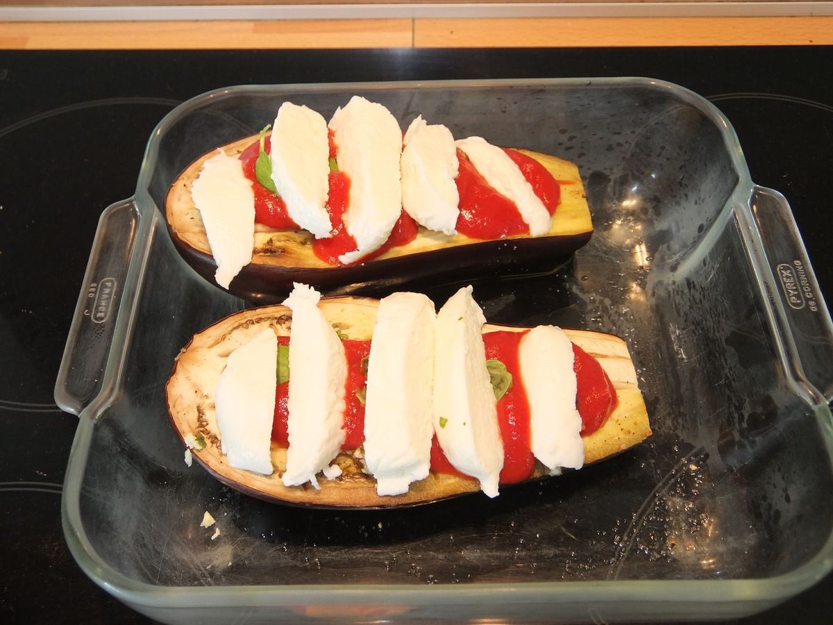 Aubergine mozzarella au four