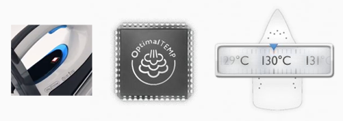 el chip de OptimalTEMP mantiene la temperatura de la suela a 130ºC