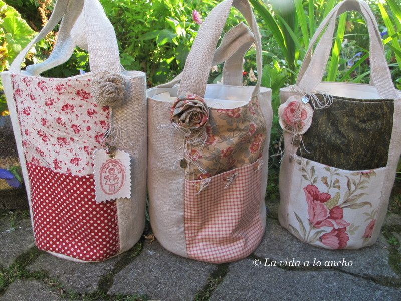 Bolsa labores estampado flores