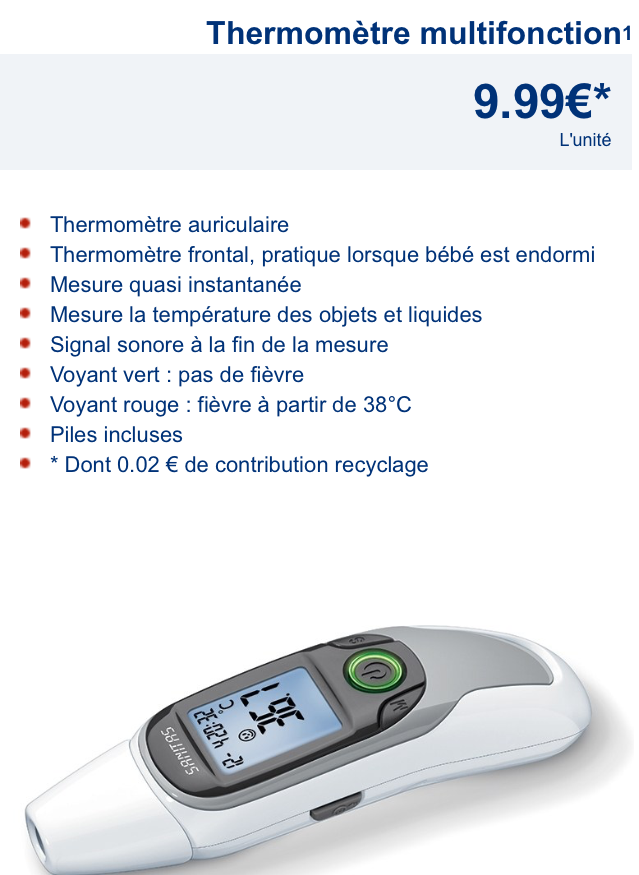 Thermomètre auriculaire SANITAS