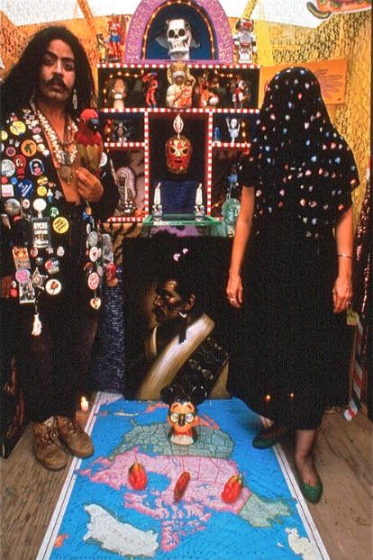 Tijuana-Niagara (mobile temple kitsch) @ Guillermo Gomez-Pena &amp; Emily Hicks. 1987 