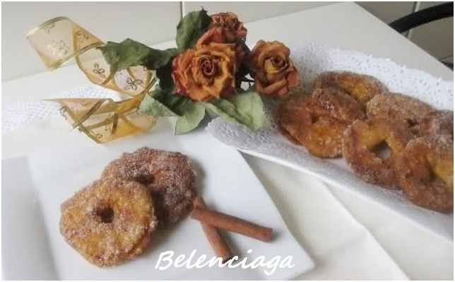 buñuelos de manzana con pasas