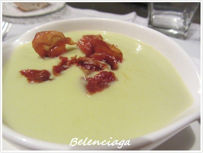 crema de esparragos bacon