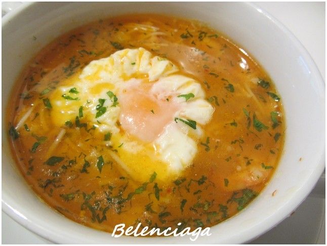 sopa pescado con huevo