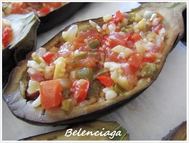 Berenjenas rellenas de pisto