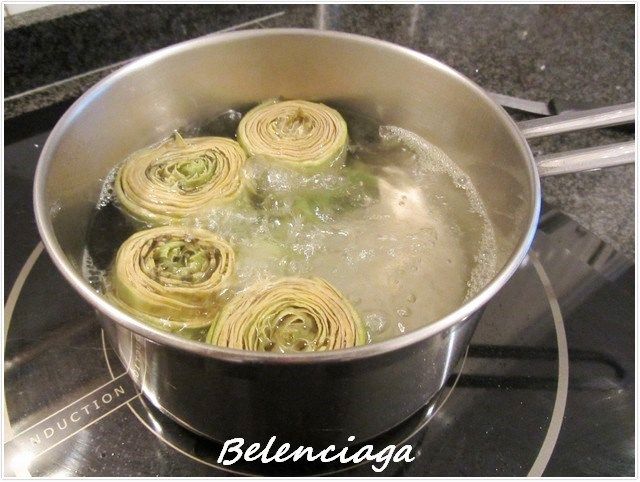 Alcachofas rellenas ternera guisadas