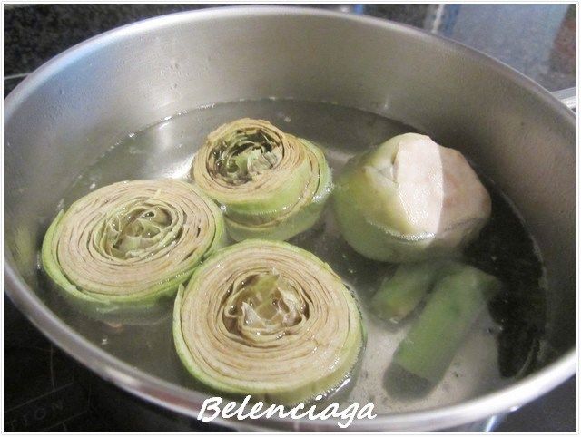 Alcachofas rellenas ternera guisadas