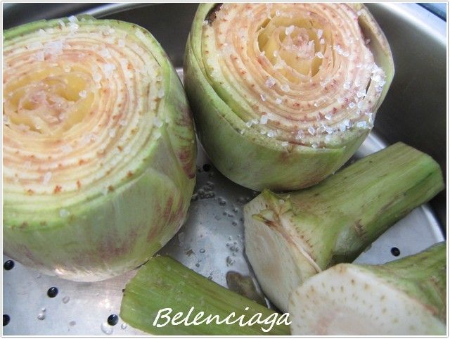 Alcachofas rellenas ternera guisadas